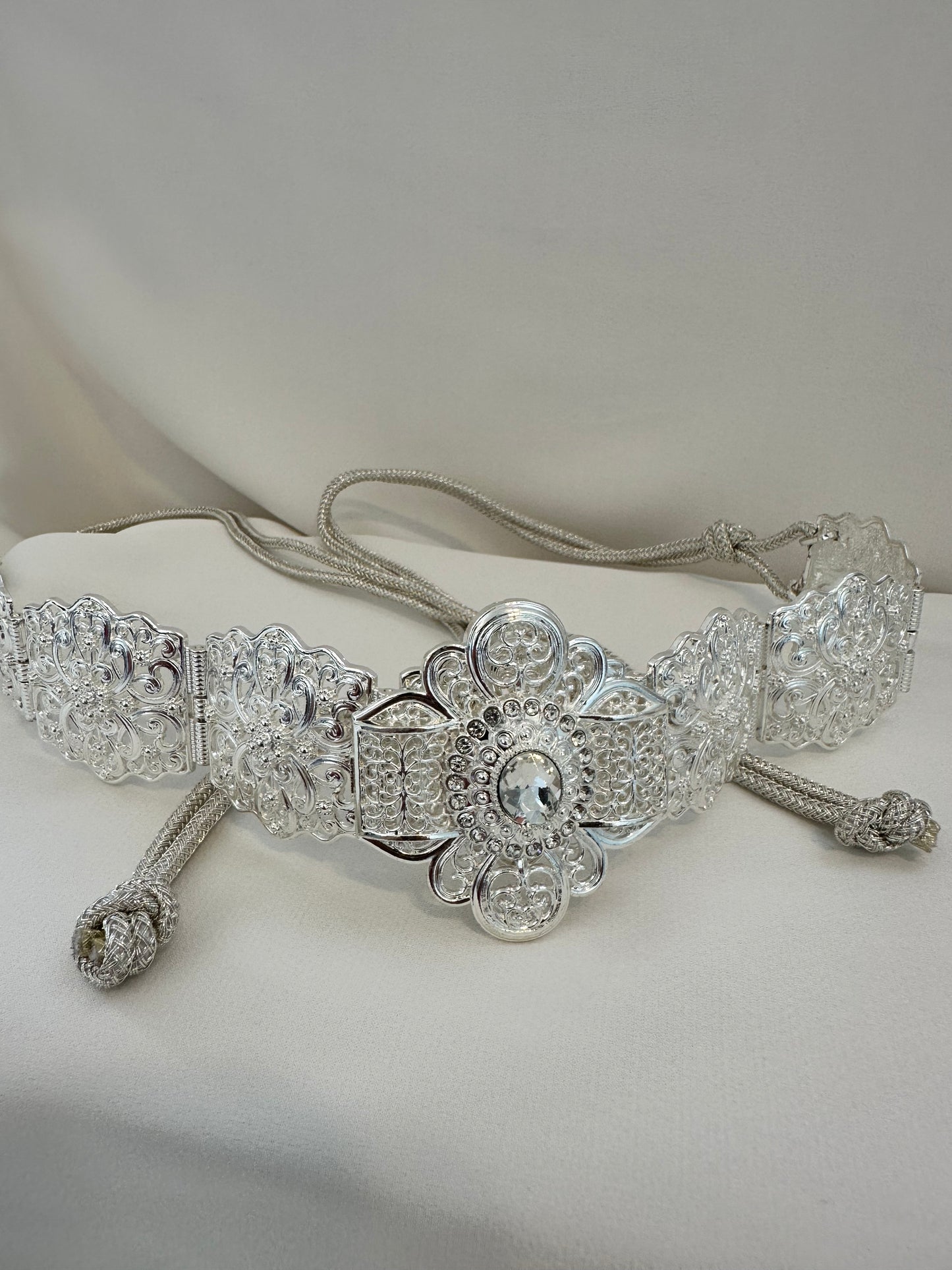 Ceinture Argentée Caftan à Nouer NADIABENSHOP