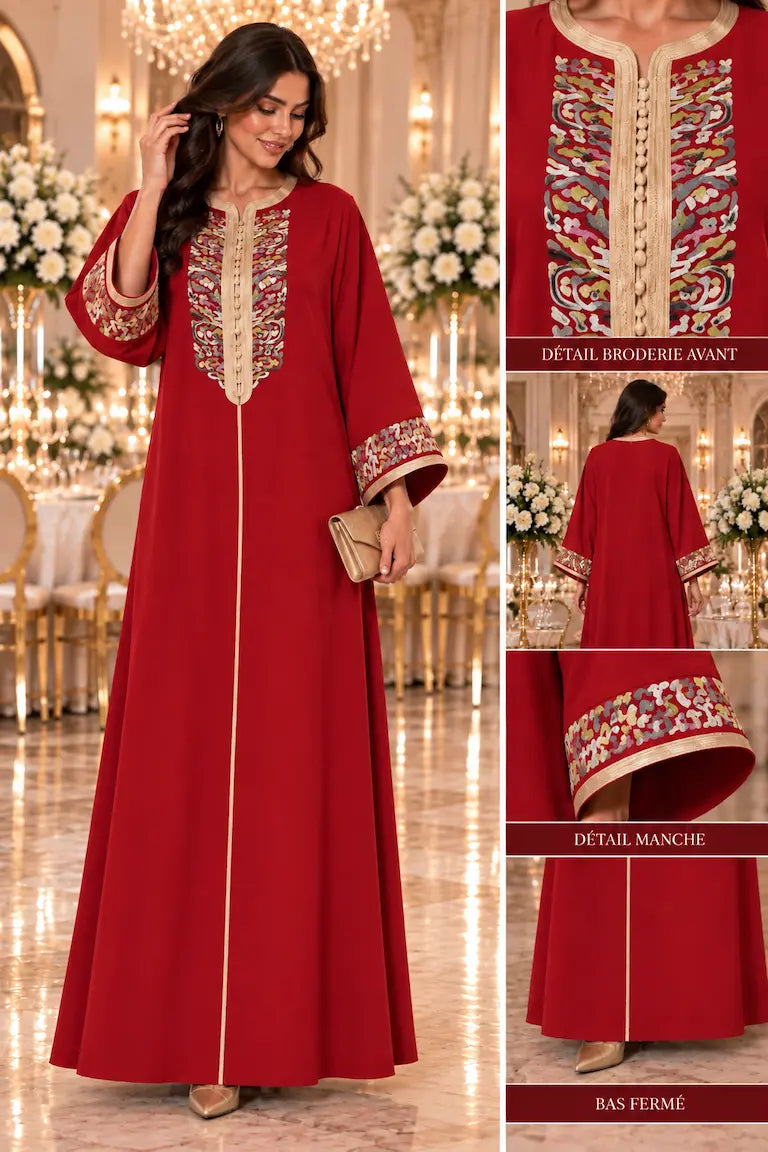 Caftan Marocain Femme Fuchsia – Broderies & Finitions Dorées NadiaBenShop