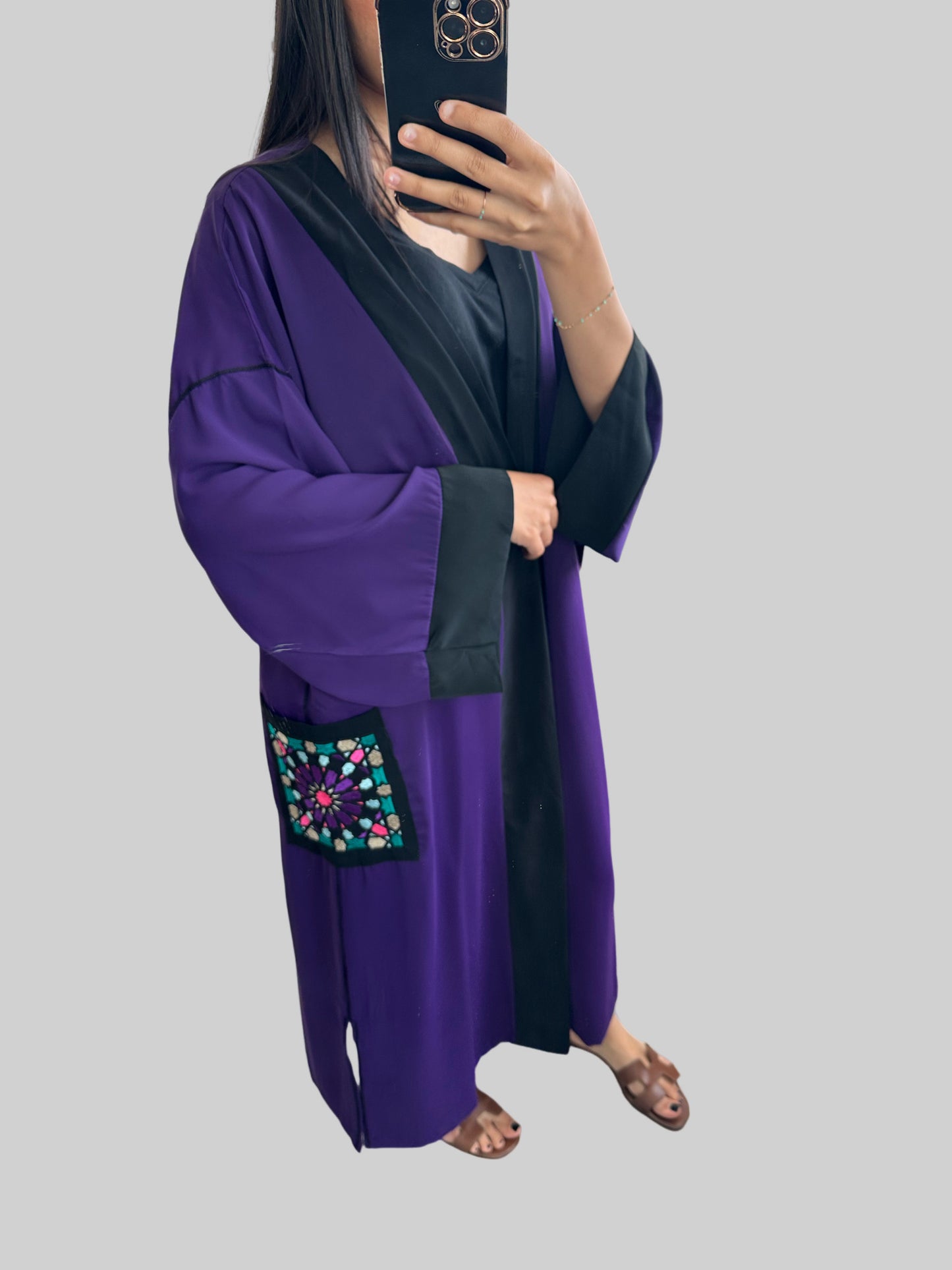 Kimono à poches bordées taille unique