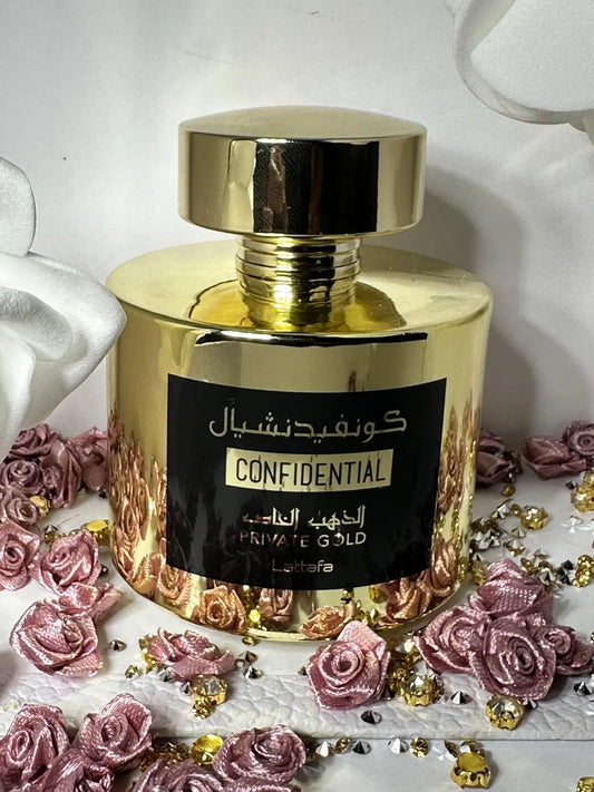 Eau de Parfum - Confidential Private Gold de Lattafa 100ml NADIABENSHOP